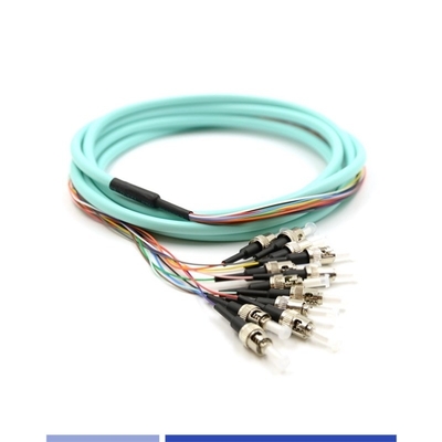 comprar 12 Filamentos de fibra óptica de la cola de cerdo ST UPC OM3 Multimodo de fibra de cerdo 50/125 LSZH 3m fabricación en línea