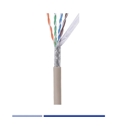 comprar Cable de red de chaqueta de PVC Cat6 23AWG SFTP Cable de red de cobre sólido 4 pares gris 305Mtr fabricación en línea