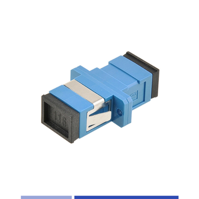 comprar Adaptador de fibra óptica de modo único SC/UPC Simplex acoplador óptico con brida Azul fabricación en línea