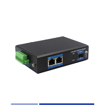 comprar Convertidor de medios de fibra industrial 10/100/1000M 1 SFP con 2 puertos RJ45 Single-mode SMF Duplex 1310nm 20KM fabricación en línea