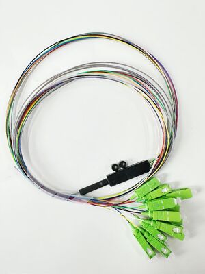 comprar 12 Fibra SC/APC cinta de un solo modo Fibra óptica Pigtail OS2 9/125 para FTTH fabricación en línea