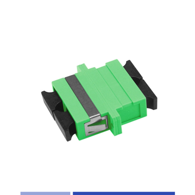 Adaptador de fibra óptica de modo único SC/APC acoplador óptico dúplex con brida Verde