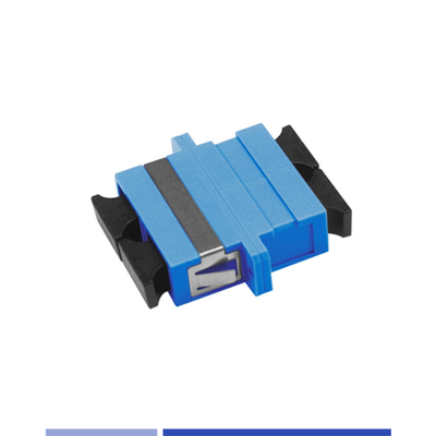 Adaptador de fibra óptica de modo único SC/UPC acoplador óptico dúplex con brida azul