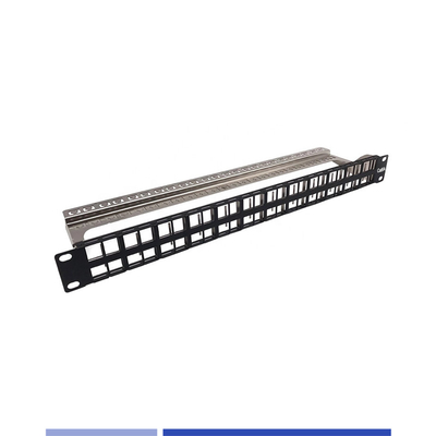 1U 48 puertos panel de parche modular blindado para el conector de la categoría 6/Cat6A