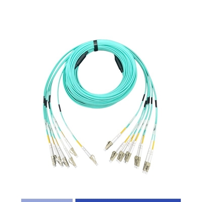 12 núcleo OM3 LC Fibra óptica del tronco del cable Duplex 25m LSZH chaqueta