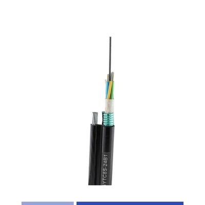 24 Core Aerial Fiber Optic Cable Singlemode 9/125um with Steel Wire Messenger PE GYTC8S